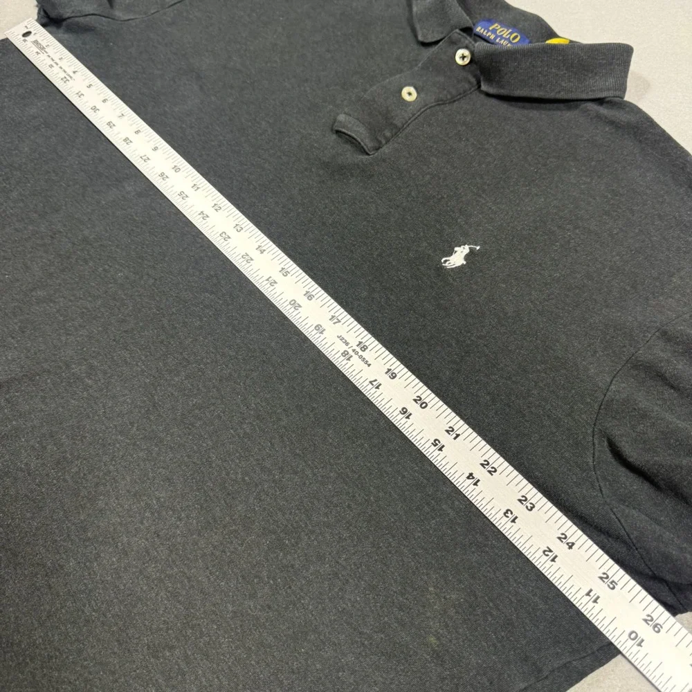 Polo Ralph Lauren Mens Charcoal Gray Short Sleeve Pony‎ Logo Polo Shirt Size L